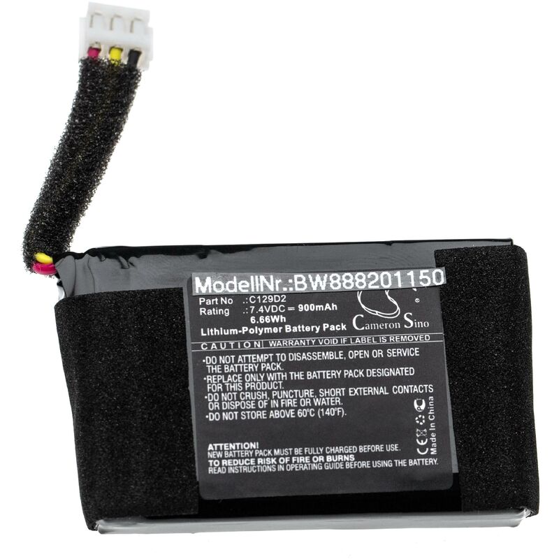 foto del prodotto vhbw 1x batteria compatibile con bang olufsen beoplay p2 casse, altoparlanti, speaker 900mah, 7,4v, li poly 