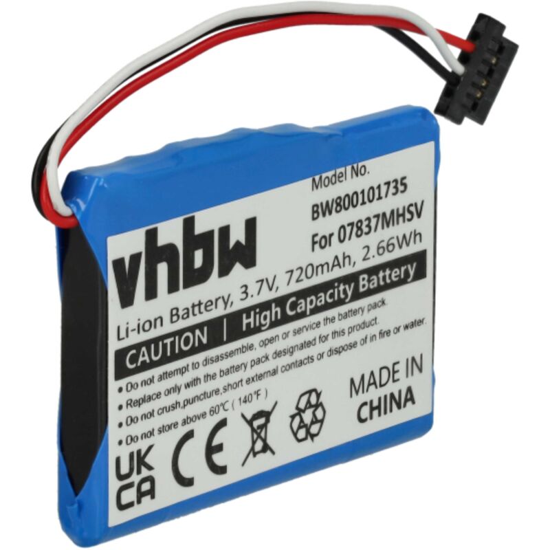 immagine 0 del prodotto vhbw 1x batteria compatibile con becker ready 50, 43 traffic, 50 eu19, 43 talk, 50 eu20, 43 navigatore gps 720mah, 3,7v, li ion 