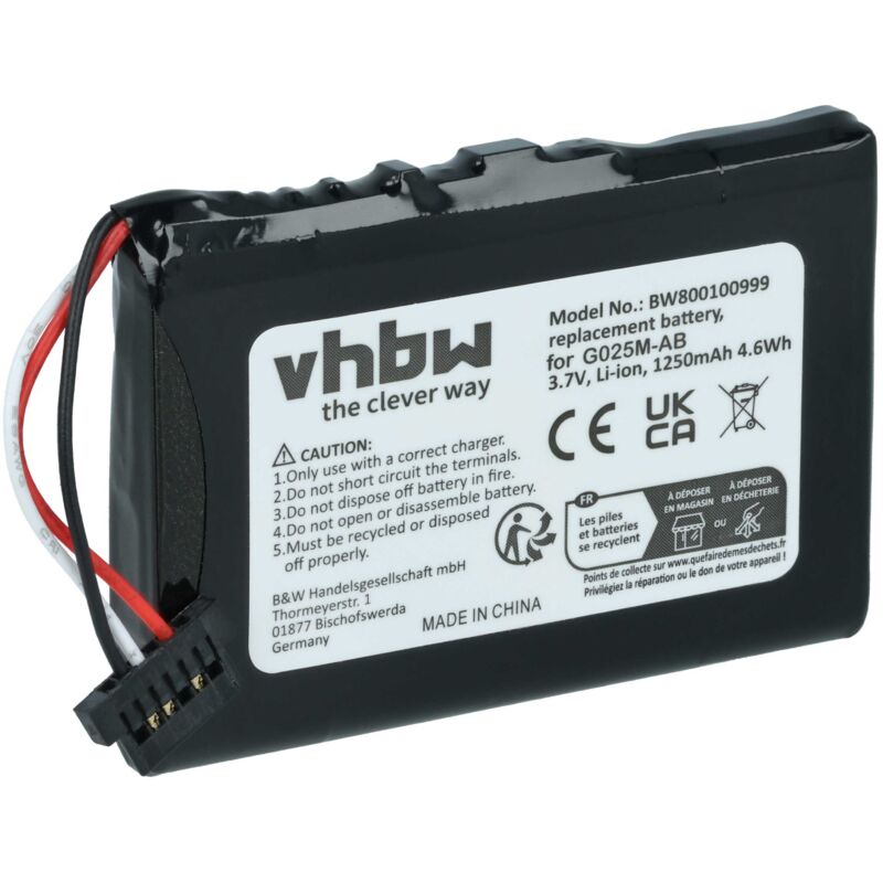 foto del prodotto vhbw 1x batteria compatibile con becker transit 45, transit 50, active 50, traffic assist z113, active 43 navigatore gps 1200mah, 3,7v, li ion 