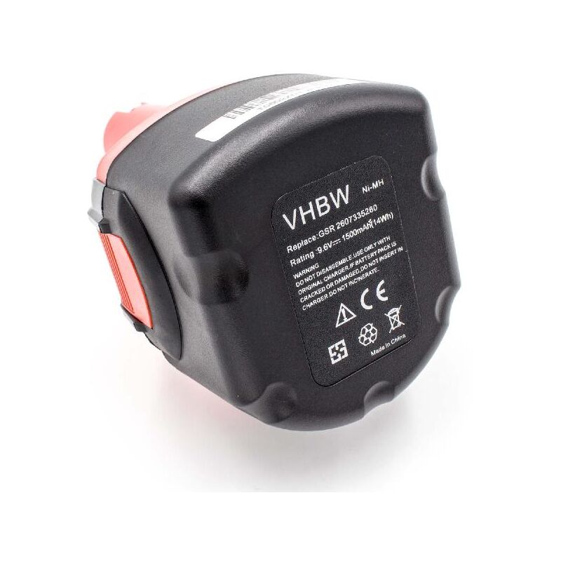foto del prodotto vhbw 1x batteria compatibile con bosch 32609 rt, 32609, gdr 9.6v, gsr 9.6 new version, gsr 9.6 1, gsr 9.6 2 utensile elettrico 1500 mah, nimh, 9,6