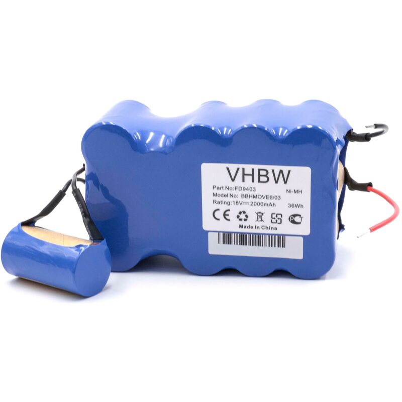 immagine 0 del prodotto vhbw 1x batteria compatibile con bosch bbhmove4, bbhmove6, bbhmove6 03 aspirapolvere 2000mah, 18v, nimh 