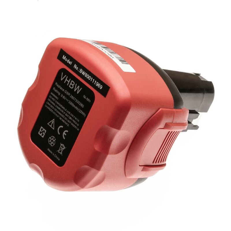 foto del prodotto vhbw 1x batteria compatibile con bosch gsr 9.6v, psr 960 utensile elettrico 3300 mah, nimh, 9,6 v 