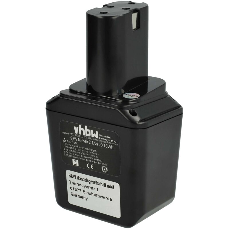 foto del prodotto vhbw 1x batteria compatibile con bosch gss 9,6 ves utensile elettrico 2100 mah, nimh, 9,6 v 
