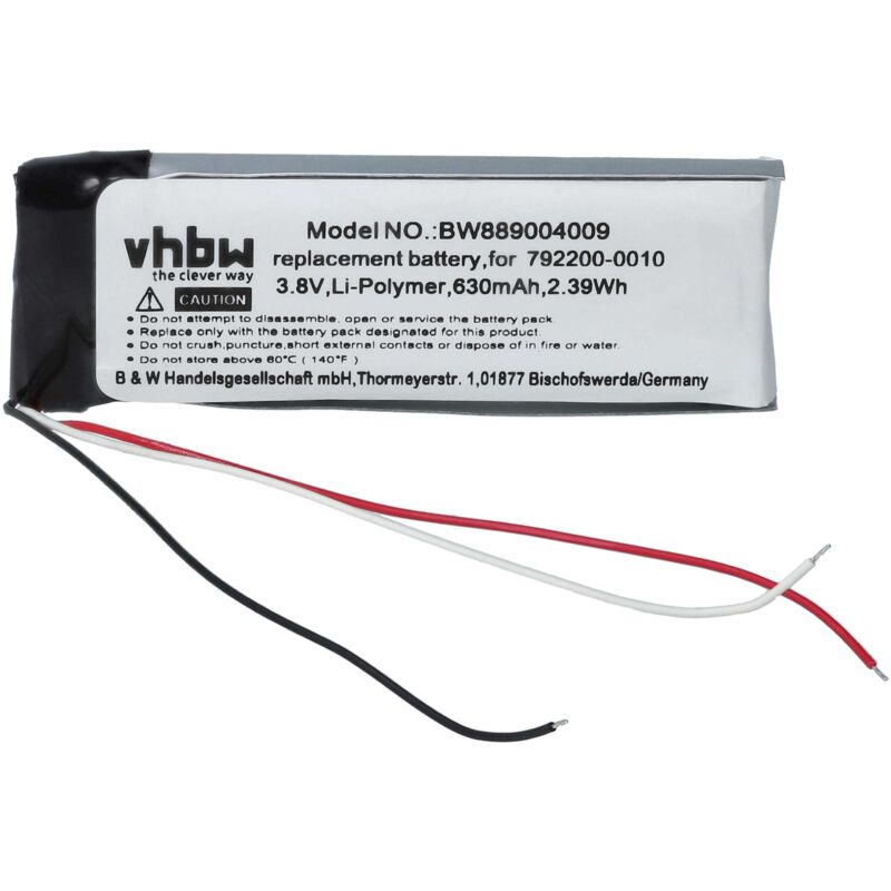 foto del prodotto vhbw 1x batteria compatibile con bose nc 700 uc, 700 auricolari cuffie wireless 630mah, 3,8v, li ion 