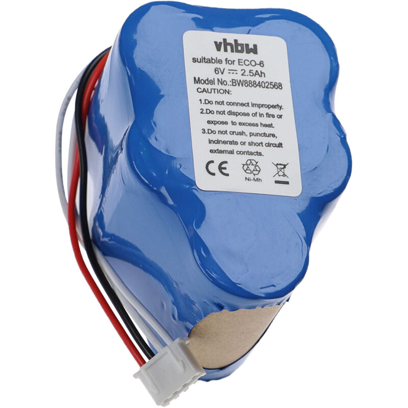 foto del prodotto vhbw 1x batteria compatibile con cod 35601130, rb001 aspirapolvere 2500mah, 6v, nimh 
