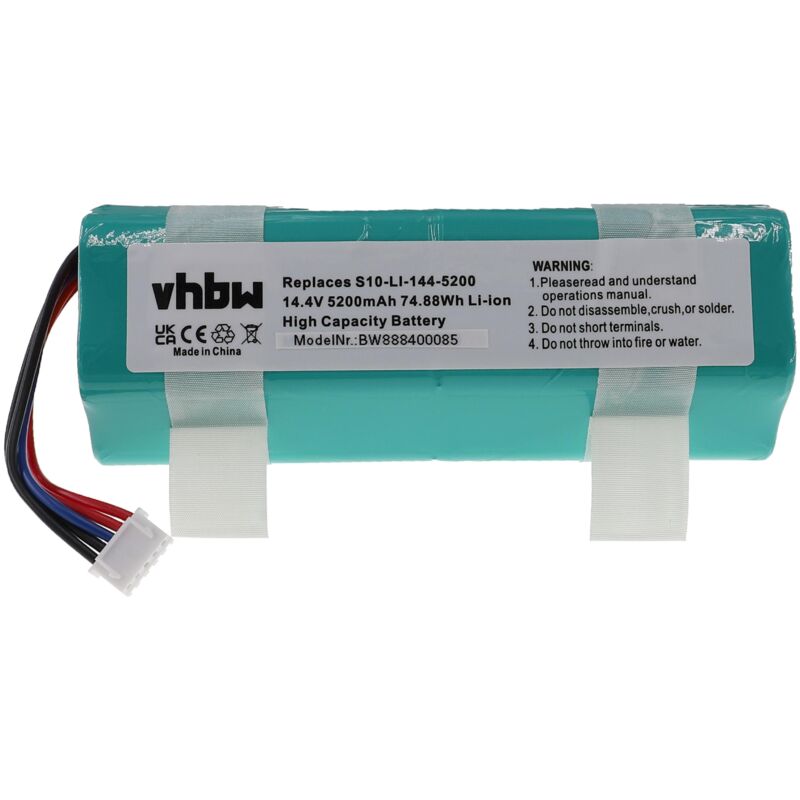 foto del prodotto vhbw 1x batteria compatibile con ecovacs deebot ozmo x1 omni, x1, t20 omni, x1 plus home cleaner turchese 5200mah, 14,4v, li ion 