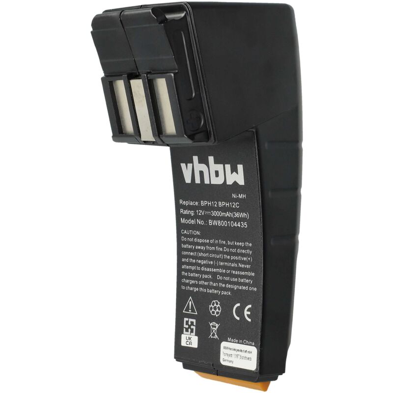 foto del prodotto vhbw 1x batteria compatibile con festo festool ccd12, c12gg, c12duo, c12ce nc c45 plus, ccd12es utensile elettrico 3000 mah, nimh, 12 v 