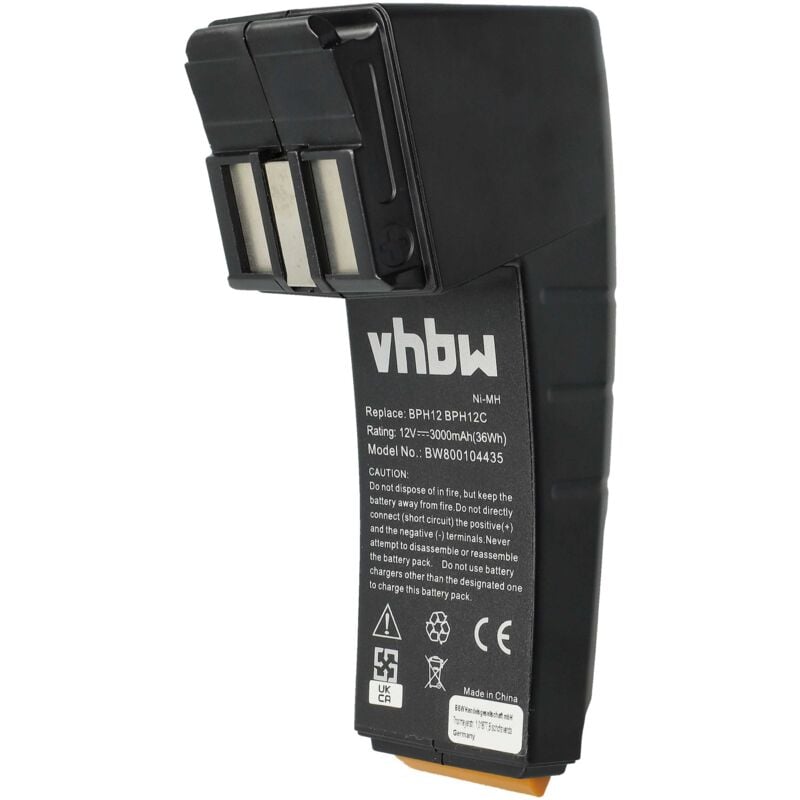 foto del prodotto vhbw 1x batteria compatibile con festo festool cdd12fx, cdd12esc, cdd12es, cdd12mh utensile elettrico 3000 mah, nimh, 12 v 