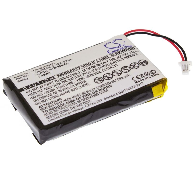 foto del prodotto vhbw 1x batteria compatibile con garmin ique 3600, 3200, 3600a navigatore gps 2000mah, 3,7v, li poly sostituisce 1a2w423c2, a2x128a2