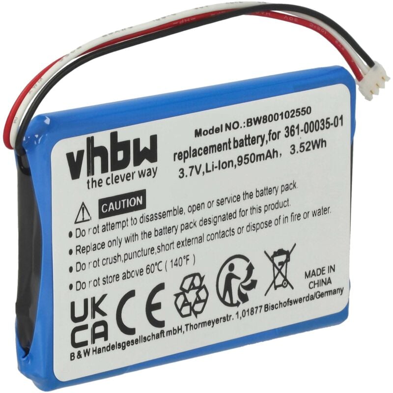 foto del prodotto vhbw 1x batteria compatibile con garmin n vi 150t, 140t, 2545, 2545lm navigatore gps 930mah, 3,7v, li ion 