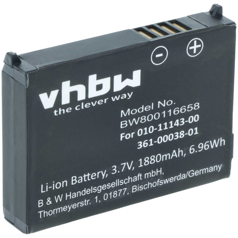foto del prodotto vhbw 1x batteria compatibile con garmin zumo 660lm, 650, 210 ce, 600, 660, 220, 665lm, 665, 210 navigatore gps 1880mah, 3,7v, li ion 