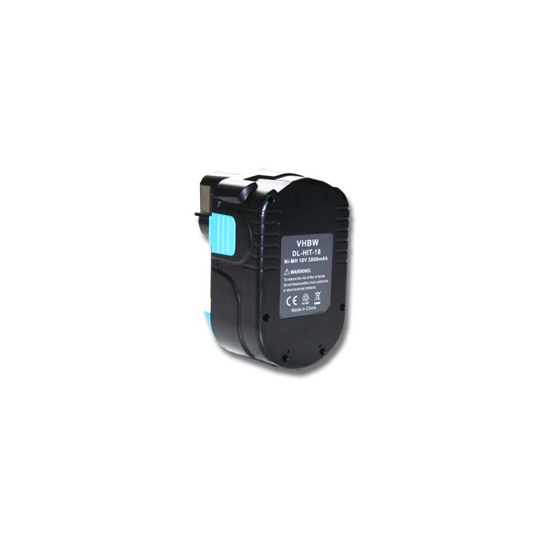 foto del prodotto vhbw 1x batteria compatibile con hitachi cj 18dl, cj 18dlx, c 6dc, c 6dd, c 18dlx, c 18dmr, c 18dl utensile elettrico 3000 mah, nimh, 18 v 
