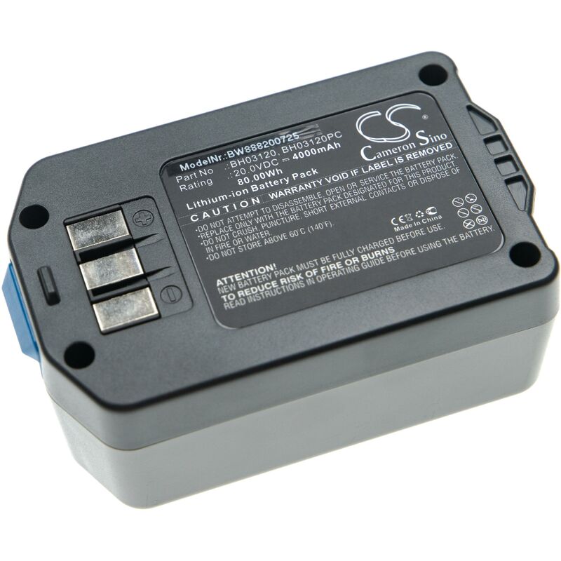 foto del prodotto vhbw 1x batteria compatibile con hoover bh50120, bh50111, bh50110, bh50100rm, bh50100, air life 3.0 aspirapolvere blu grigio 4000mah, 20v, li ion 