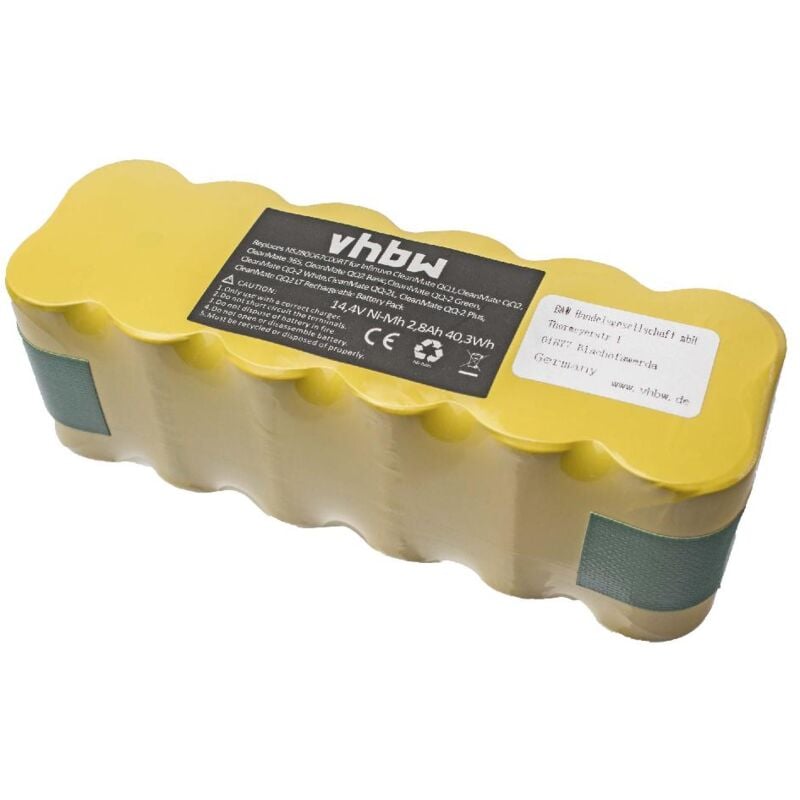 foto del prodotto vhbw 1x batteria compatibile con infinuvo cleanmate qq 2 white, qq 2 lt, qq 2 plus, qq2 lt home cleaner 2800mah, 14,4v, nimh 
