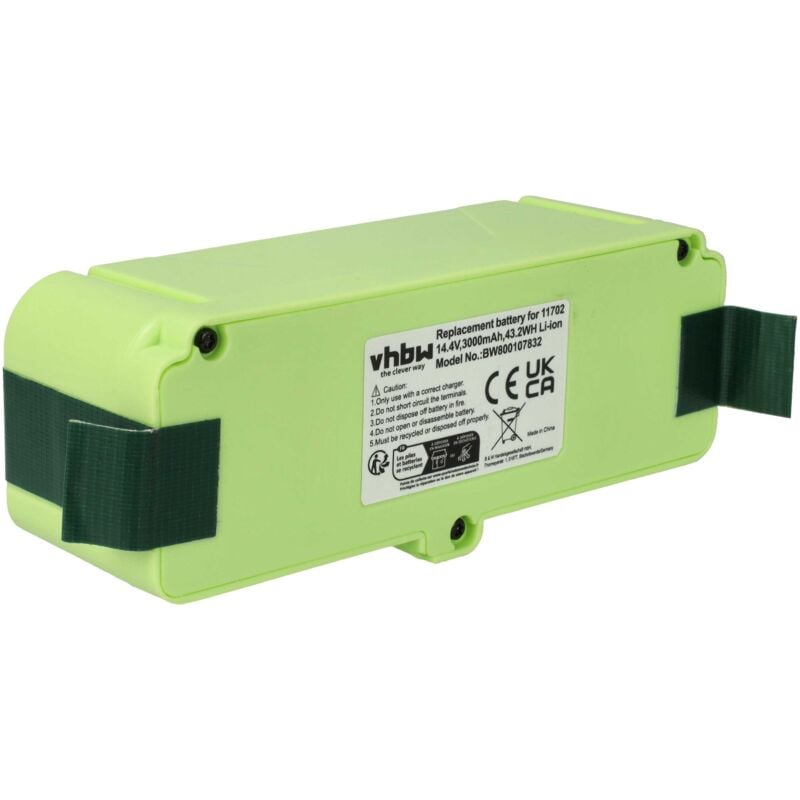 foto del prodotto vhbw 1x batteria compatibile con irobot roomba 532, 500, 510, 520, 534, 535, 540, 505, 530, 531, 521 home cleaner 3000mah, 14,4v, li ion 