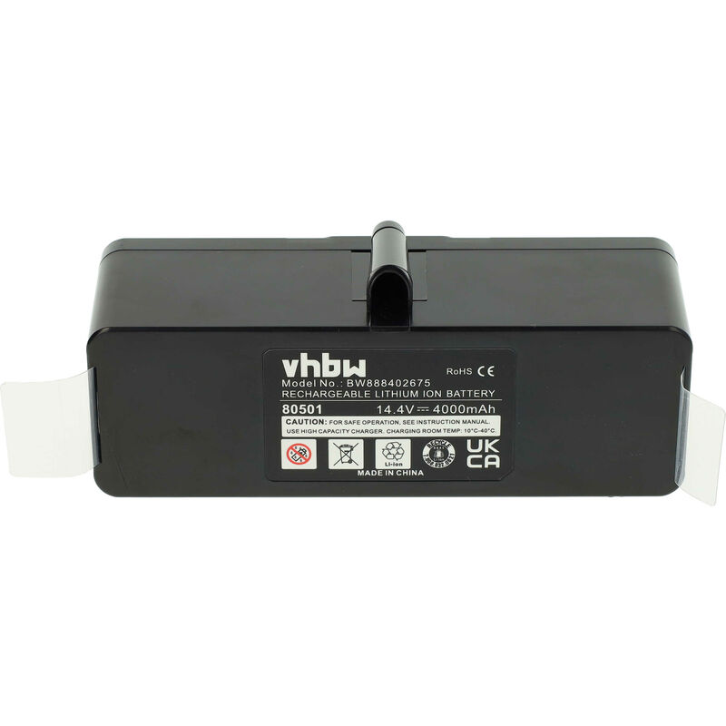 foto del prodotto vhbw 1x batteria compatibile con irobot roomba 630, 660, 620, 625, 650, 618, 614, 621, 651, 615, 616 aspirapolvere nero 4000mah, 14,4v, li ion 