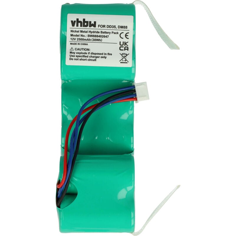 foto del prodotto vhbw 1x batteria compatibile con irobot roomba combo home cleaner 2500mah, 12v, nimh 