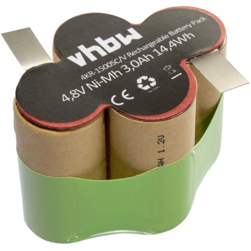 foto del prodotto vhbw 1x batteria compatibile con k rcher broom k55 home cleaner 3000mah, 4,8v, nimh sostituisce 4kr 1500sc v