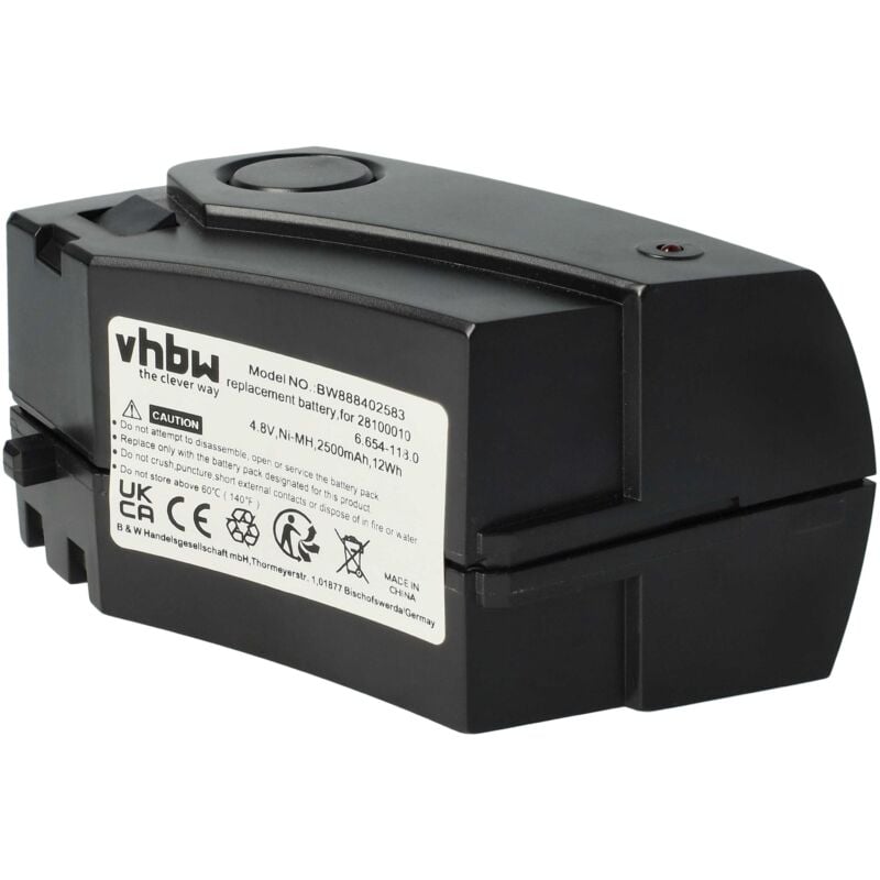foto del prodotto vhbw 1x batteria compatibile con k rcher k65 plus aspirapolvere nero 2500mah, 4,8v, nimh 