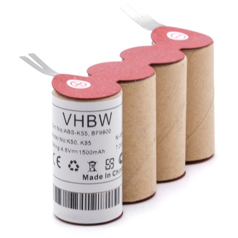 foto del prodotto vhbw 1x batteria compatibile con k rcher k85, k50 aspirapolvere 1500mah, 4,8v, nimh 