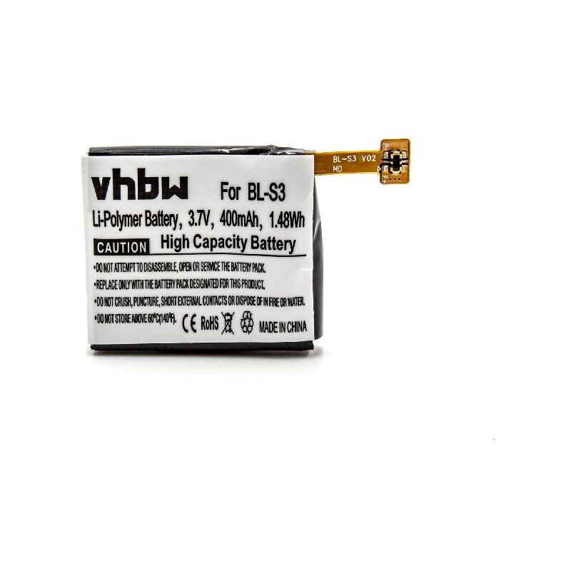 foto del prodotto vhbw - 1x batteria compatibile con lg watch urbane w150 smartwatch orologio bracciale fitness (400mah, 3,7v, li-poly)