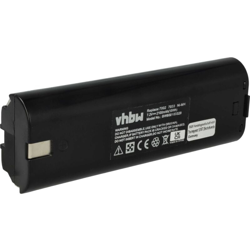 foto del prodotto vhbw 1x batteria compatibile con makita uh3070dw, um1000d, um1200dw, um1270dw attrezzi da lavoro 2100 mah, nimh, 7,2 v 