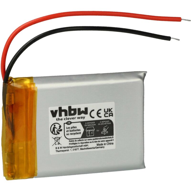 foto del prodotto vhbw 1x batteria compatibile con marshall major ii, iii auricolari cuffie wireless 650mah, 3,7v, li ion 