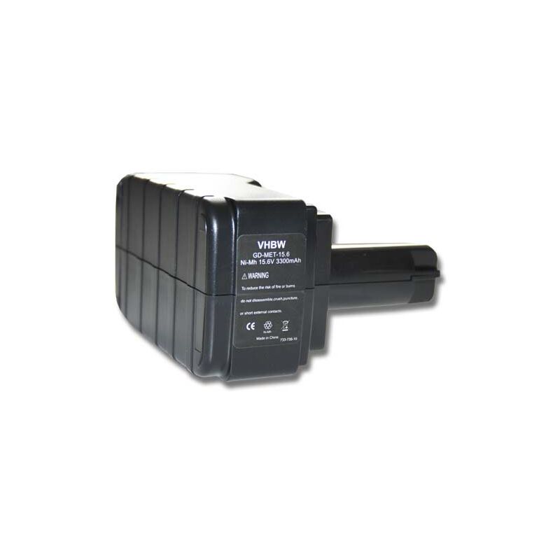 foto del prodotto vhbw 1x batteria compatibile con metabo bs 15.6 plus, bst 15.6, ula9.6 18, bst 15.6 plus utensile elettrico 3300 mah, nimh, 15,6 v sostituisce