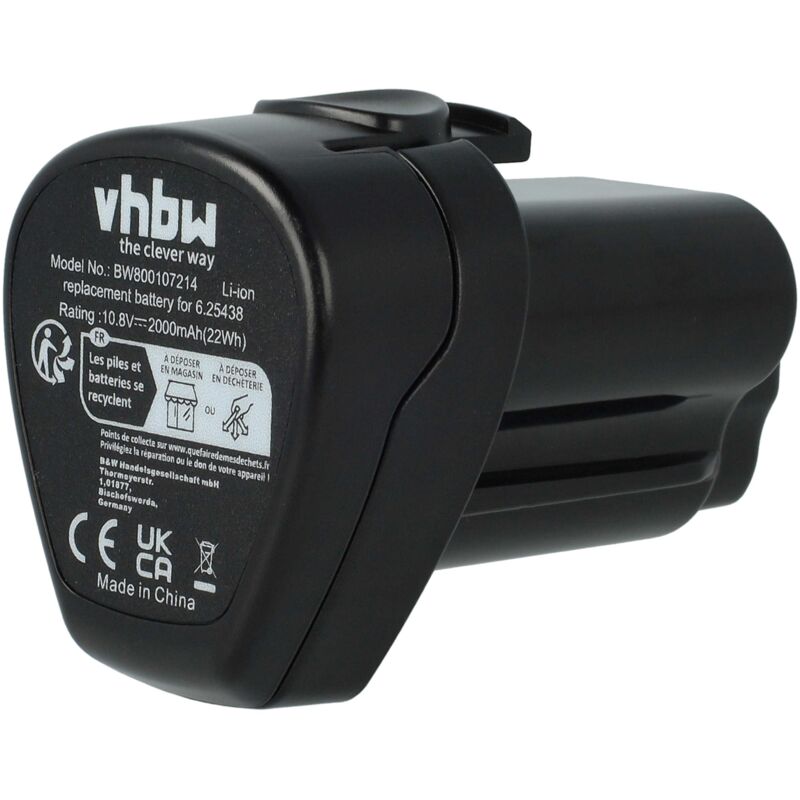 foto del prodotto vhbw 1x batteria compatibile con metabo powermaxx sb basic, powermaxx sla led, powermaxx ssd utensile elettrico 2000 mah, li ion, 10,8 v 