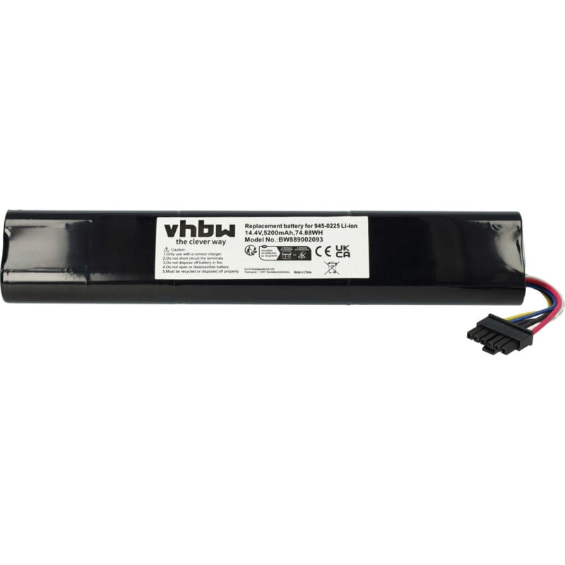 foto del prodotto vhbw 1x batteria compatibile con neato botvac d7 905 0415, d6 d650 945 0345, d7 945 0415 home cleaner 5200mah, 14,4v, li ion 