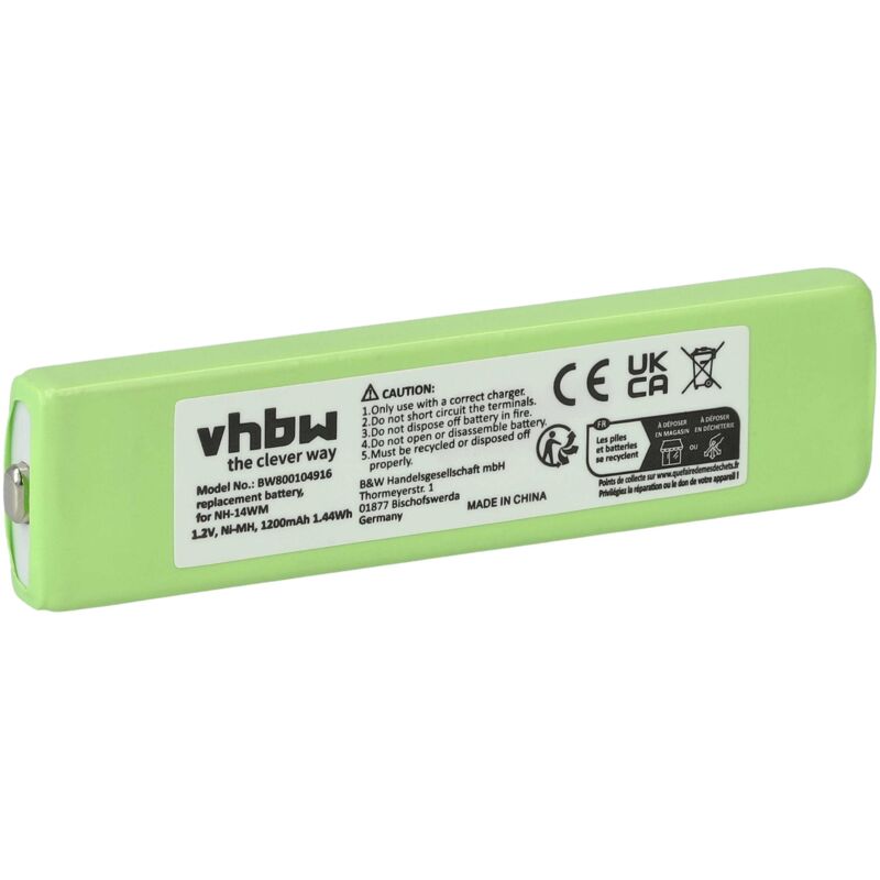foto del prodotto vhbw 1x batteria compatibile con panasonic rq s125, rq sx10, rq sx32, rq sx35, rq sx46, rq sx52 mp3 music player lettore musicale 1200mah, 1,2v,