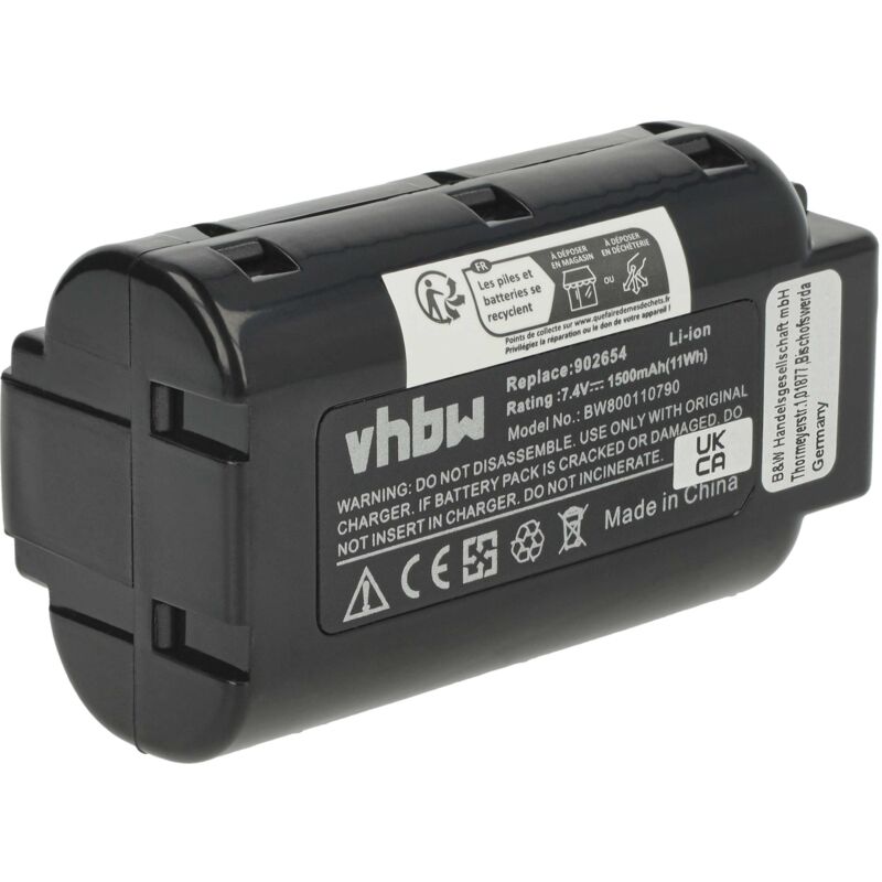 foto del prodotto vhbw 1x batteria compatibile con paslode im50, im45gn, im50 f18, im350ct, im350a utensile elettrico, chiodatrice a nastro 1500 mah, li ion, 7,4 v 