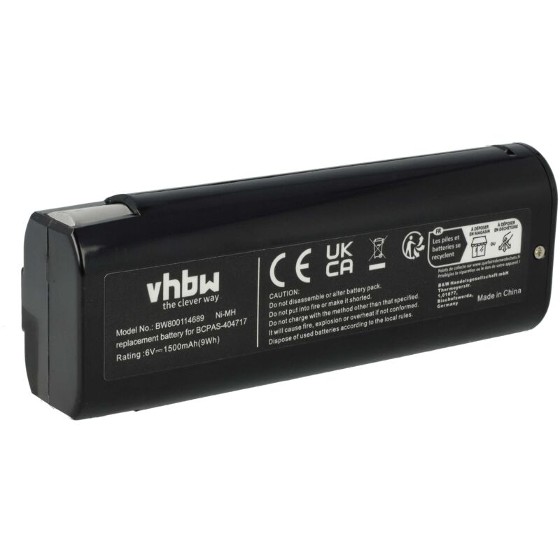 foto del prodotto vhbw 1x batteria compatibile con paslode impulse im350 nail gun, im45 cw, im45gn, im50 f18 utensile elettrico 1500 mah, nimh, 6 v 