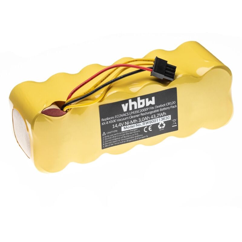 foto del prodotto vhbw 1x batteria compatibile con profimaster robot 2712 home cleaner 3000mah, 14,4v, nimh sostituisce at5186005100, lp43sc2000p