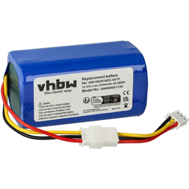 foto del prodotto vhbw 1x batteria compatibile con proscenic pr 830t home cleaner 3200mah, 14,4v, li ion 