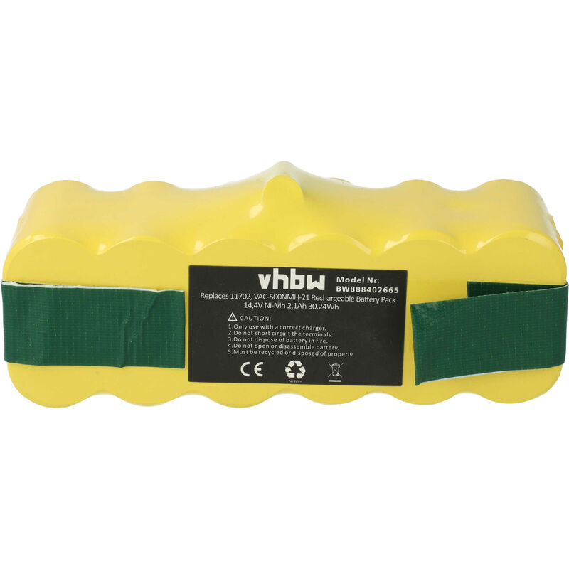 foto del prodotto vhbw 1x batteria compatibile con robotic u290 home cleaner 2100mah, 14,4v, nimh 