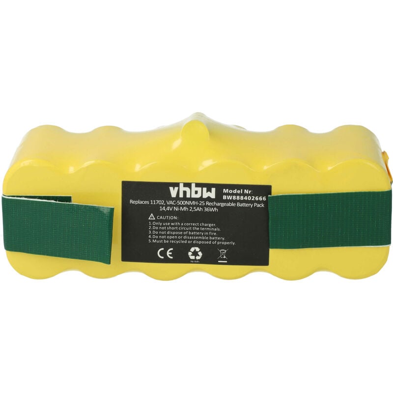 foto del prodotto vhbw 1x batteria compatibile con robotic u290 home cleaner 2500mah, 14,4v, nimh 