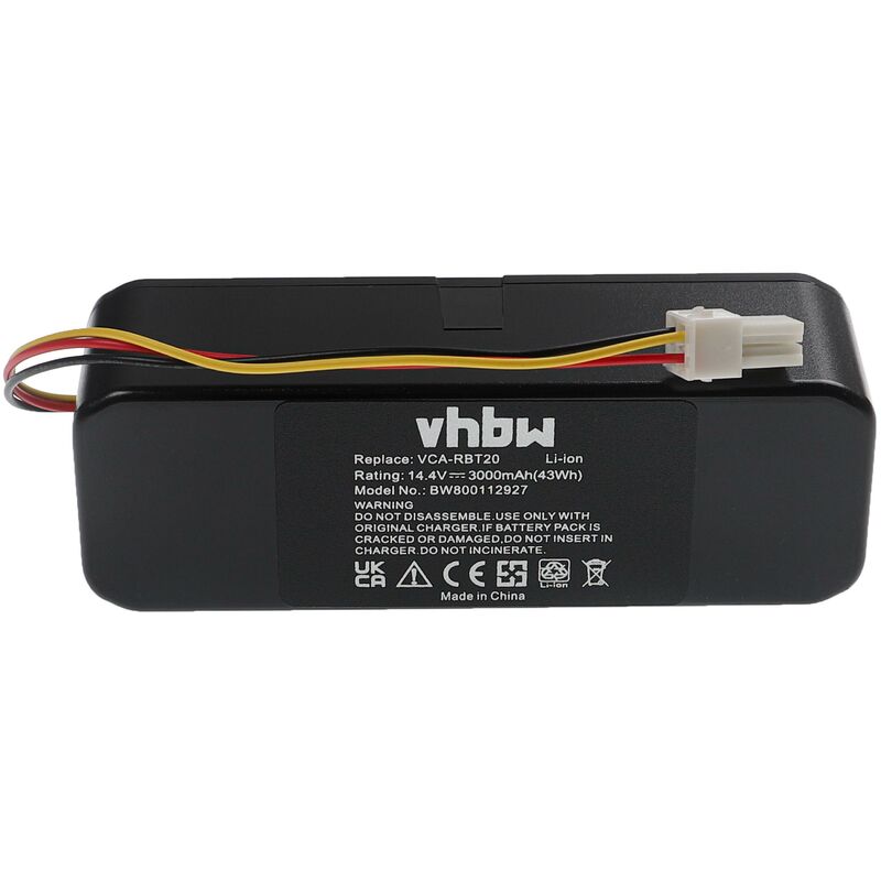 foto del prodotto vhbw 1x batteria compatibile con samsung navibot sr8896, sr8877, sr8895, sr8895 silencio, sr8875 home cleaner 3000mah, 14,4v, li ion 