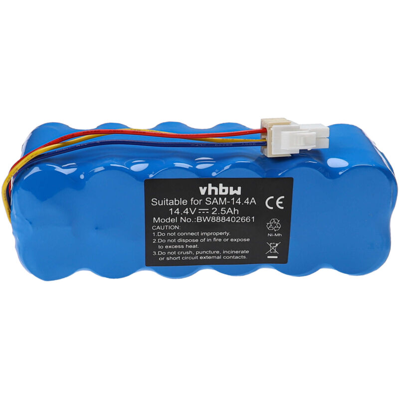 foto del prodotto vhbw 1x batteria compatibile con samsung navibot vc re70v, vc rl84vc, vc rl84vr, vc re72v, vc rl84v home cleaner 2500mah, 14,4v, nimh 