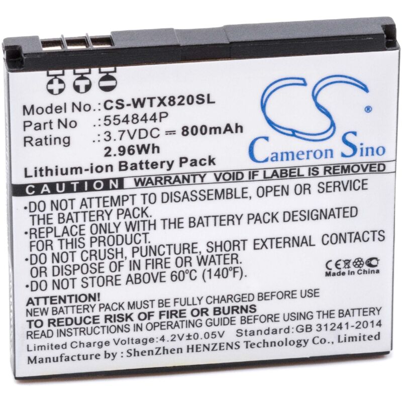 foto del prodotto vhbw 1x batteria compatibile con takara gp55bt navigatore gps 800mah, 3,7v, li ion 