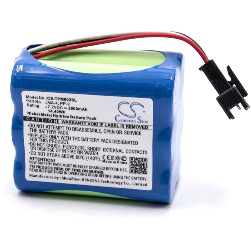 foto del prodotto vhbw 1x batteria compatibile con teac r 5, mp3, mp4, r 1, r 2, r5, radio, transistor radio, dab radio, r1, r2 digital radio 2000mah, 7,2v, nimh 