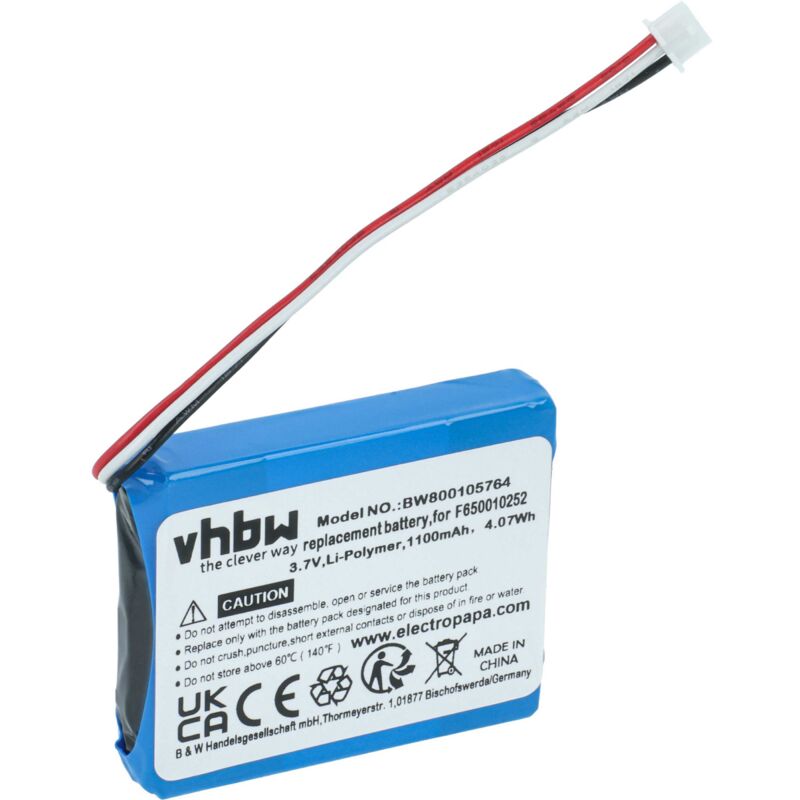 foto del prodotto vhbw 1x batteria compatibile con tomtom one v2, v3, xl, rider v1, rider, xl 2, v5, version 3 navigatore gps 1100mah, 3,7v, li ion 