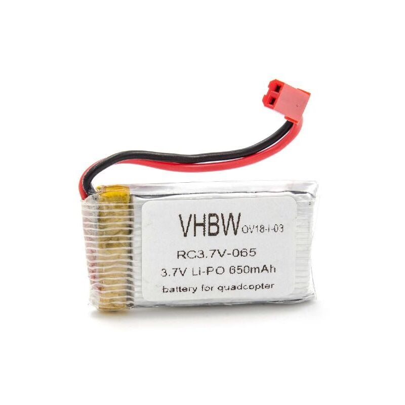 foto del prodotto vhbw 1x batteria per drone quadricottero multicottero 650mah, 3,7v, li ion 