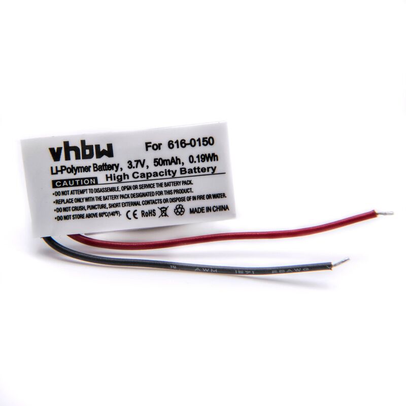 foto del prodotto vhbw 1x batteria sostituisce apple 616 0150, 616 0548 per mp3 music player lettore musicale 50mah, 3,7v, li poly 
