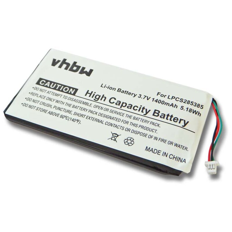 foto del prodotto vhbw 1x batteria sostituisce creative labs lpcs285385, ba20603r79914, dvp hd0003 per mp3 music player lettore musicale 1400mah, 3,7v, li ion 