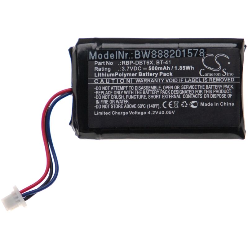 foto del prodotto vhbw 1x batteria sostituisce datalogic rbp dbt6x, 128004100, bt 41 per lettore di codici a barre, pos 500mah, 3,7v, li poly 