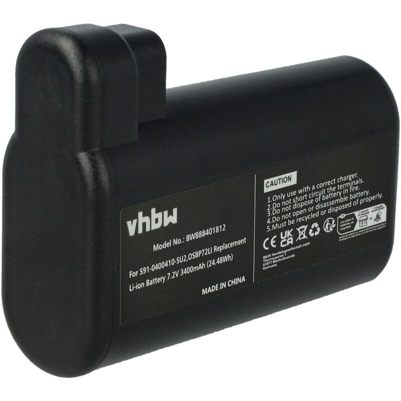 foto del prodotto vhbw 1x batteria sostituisce electrolux osbp72li25, 405537959 0, 4060001007 per aspirapolvere nero 3400mah, 7,2v, li ion 