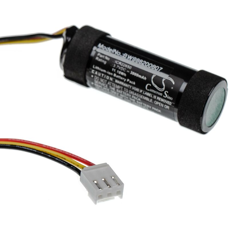 foto del prodotto vhbw 1x batteria sostituisce harman kardon icr22650 per casse, altoparlanti, speaker 3000mah, 3,7v, li ion 