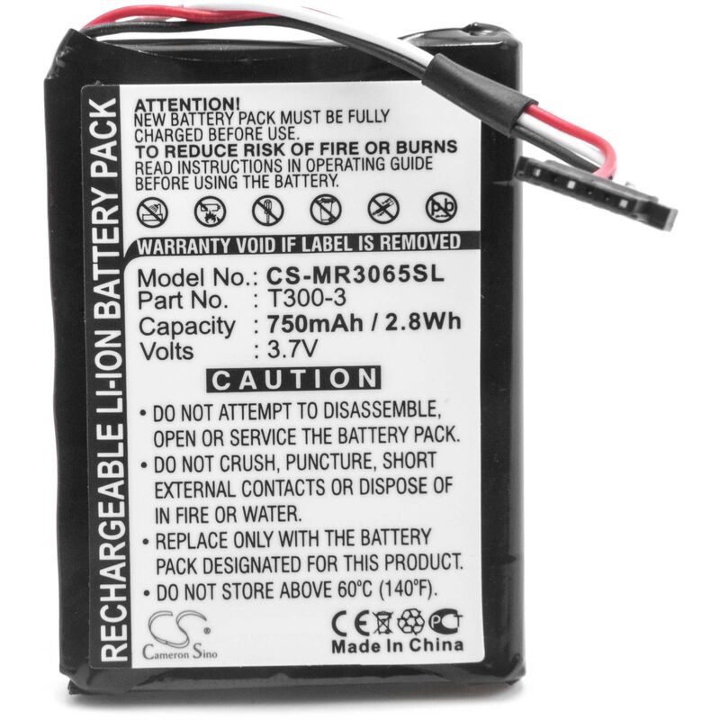 foto del prodotto vhbw 1x batteria sostituisce magellan t300 3 per navigatore gps 750mah, 3,7v, li ion 