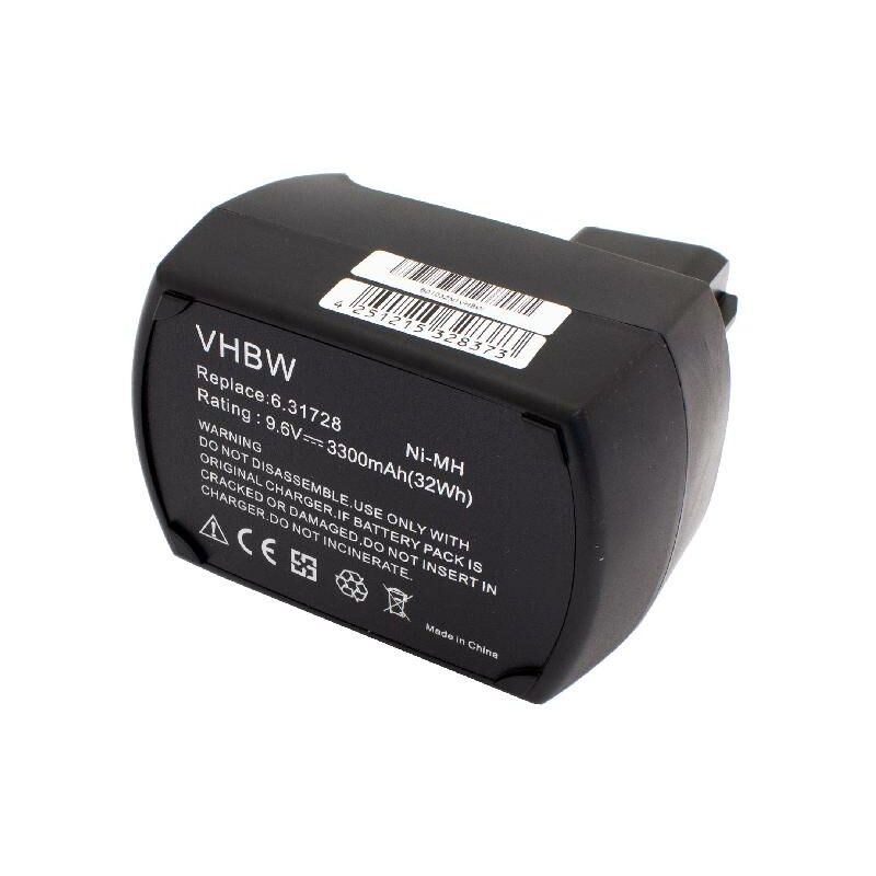 foto del prodotto vhbw 1x batteria sostituisce metabo 6.31746, 6.25471.00, 6.31728, 6.2547, 6.25471, 6.25470.00 per utensile elettrico 3300 mah, nimh, 9,6 v 